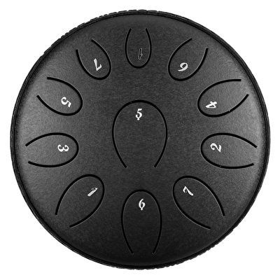 HLURU TWY11-6 INKBLACK - Round Tongue Series 6" 11 Notalı D Majör Ink Black Tongue Drum